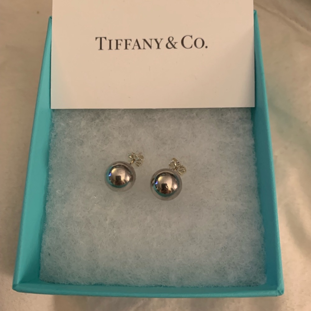 Tiffany and Co 10mm silver ball earrings